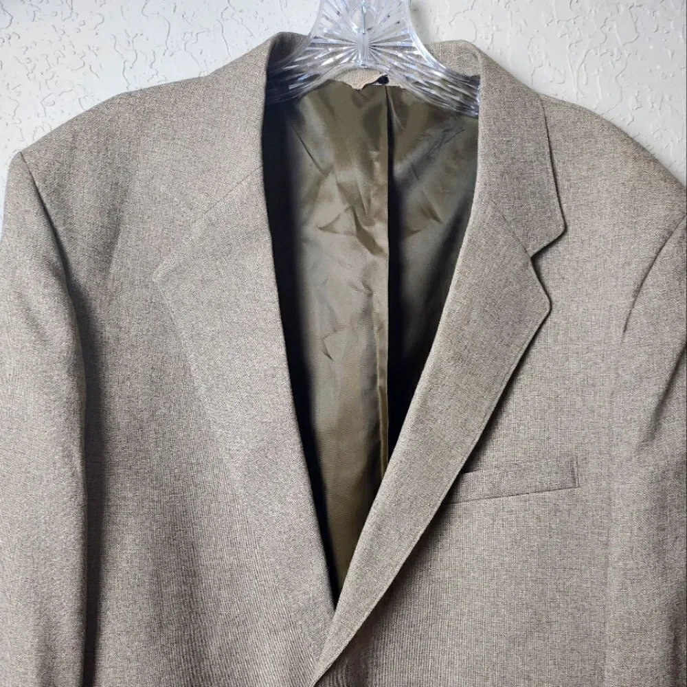 Vintage Levi's Action Suit Classic Blazer Brown Tan Size 46R NWT